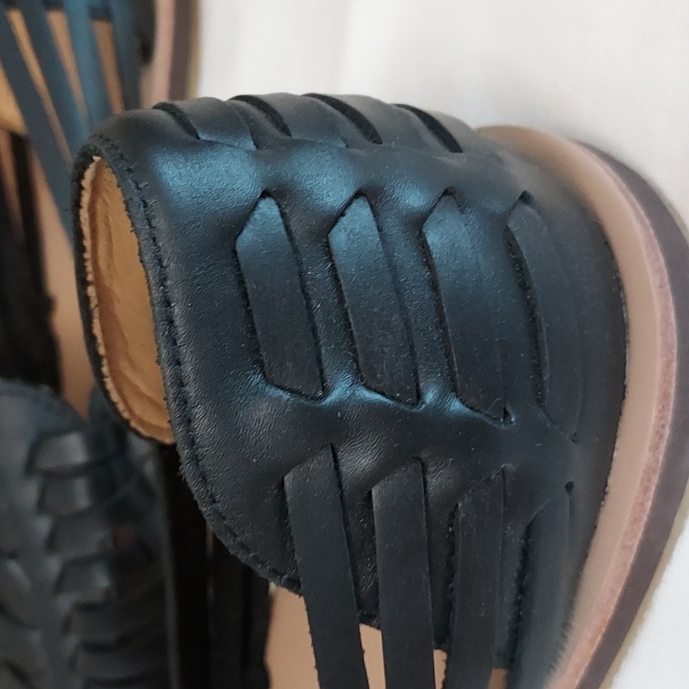 Nisolo Black Woven Leather Huarache Sandals - Picture 12 of 14
